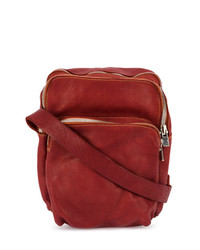 Красная кожаная сумка почтальона от Guidi