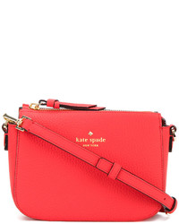 Женская красная кожаная сумка с принтом от Kate Spade
