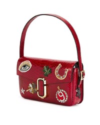 Красная кожаная сумка-саквояж с принтом от Marc Jacobs