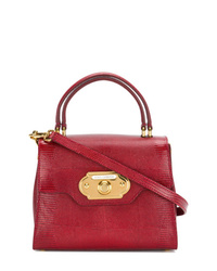 Красная кожаная сумка-саквояж от Dolce & Gabbana