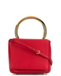 Красная кожаная сумка-саквояж от Marni