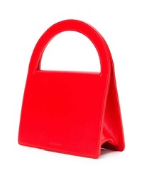 Красная кожаная сумка-саквояж от Building Block