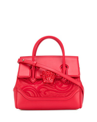 Красная кожаная сумка-саквояж от Versace
