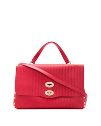 Красная кожаная сумка-саквояж от Zanellato