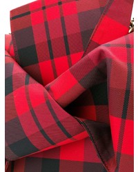 Красная кожаная сумка через плечо в шотландскую клетку от N°21