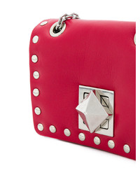 Красная кожаная сумка через плечо с шипами от Sonia Rykiel