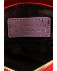 Красная кожаная сумка через плечо от Anna Wolf