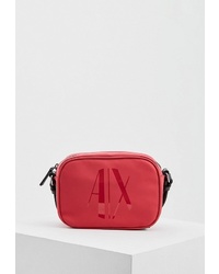 Красная кожаная сумка через плечо от Armani Exchange