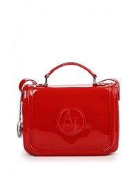 Красная кожаная сумка через плечо от Armani Jeans