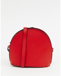Красная кожаная сумка через плечо от ASOS DESIGN
