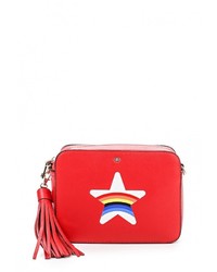 Красная кожаная сумка через плечо от Baggini