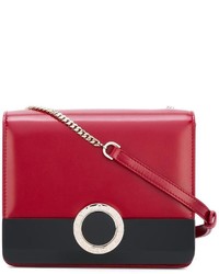 Красная кожаная сумка через плечо от Bulgari