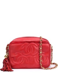Красная кожаная сумка через плечо от Chanel