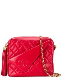 Красная кожаная сумка через плечо от Chanel