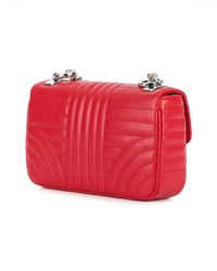 Красная кожаная сумка через плечо от Prada