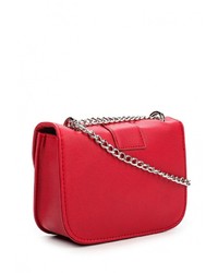 Красная кожаная сумка через плечо от Diva