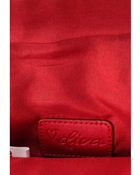 Красная кожаная сумка через плечо от Diva