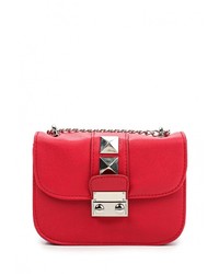 Красная кожаная сумка через плечо от Diva