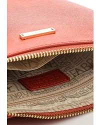 Красная кожаная сумка через плечо от Fabretti