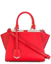Красная кожаная сумка через плечо от Fendi