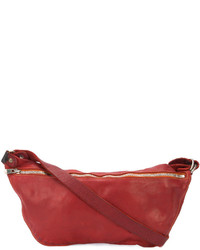Красная кожаная сумка через плечо от Guidi