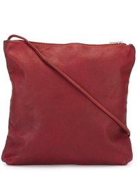 Красная кожаная сумка через плечо от Guidi
