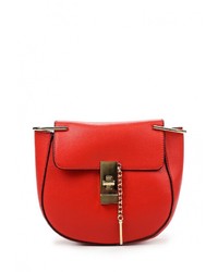 Красная кожаная сумка через плечо от Johnny