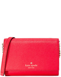 Красная кожаная сумка через плечо от Kate Spade