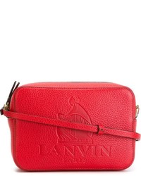 Красная кожаная сумка через плечо от Lanvin