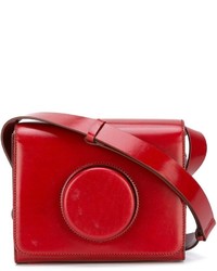 Красная кожаная сумка через плечо от Lemaire