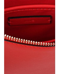 Красная кожаная сумка через плечо от Mango