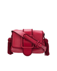 Красная кожаная сумка через плечо от Marco De Vincenzo