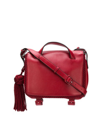 Красная кожаная сумка через плечо от Marco De Vincenzo