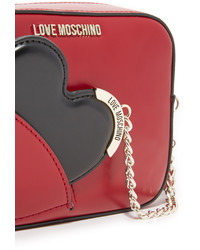 Красная кожаная сумка через плечо от Love Moschino