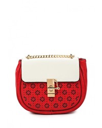 Красная кожаная сумка через плечо от Paolo