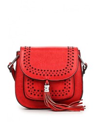 Красная кожаная сумка через плечо от Paolo