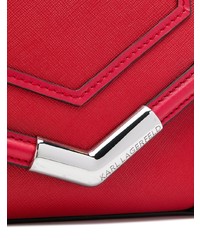 Красная кожаная сумка через плечо от Karl Lagerfeld