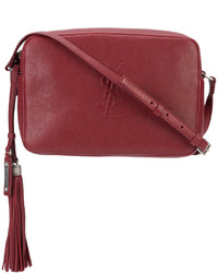 Красная кожаная сумка через плечо от Saint Laurent