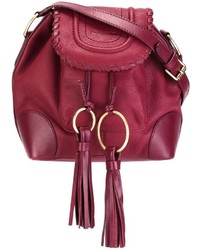 Красная кожаная сумка через плечо от See by Chloe