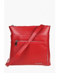 Красная кожаная сумка через плечо от Sergio Belotti
