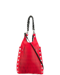 Красная кожаная сумка через плечо от Sonia Rykiel