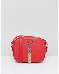 Красная кожаная сумка через плечо от Valentino by Mario Valentino