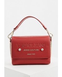 Красная кожаная сумка через плечо от Versace Jeans