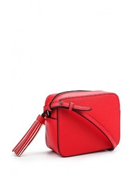 Красная кожаная сумка через плечо от Vitacci