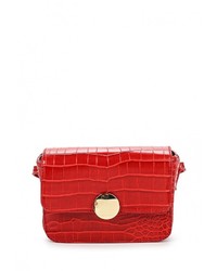 Красная кожаная сумка через плечо от Vitacci