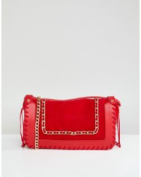 Красная кожаная сумка через плечо от Yoki Fashion