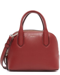 Женская красная кожаная сумка от DKNY