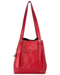 Женская красная кожаная сумка от MM6 MAISON MARGIELA