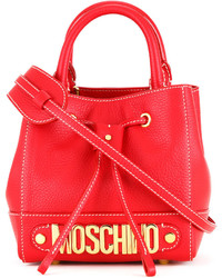 Женская красная кожаная сумка от Moschino