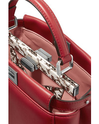 Женская красная кожаная сумка от Fendi